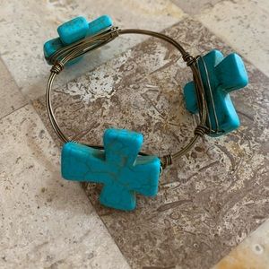 Turquoise cross bracelet